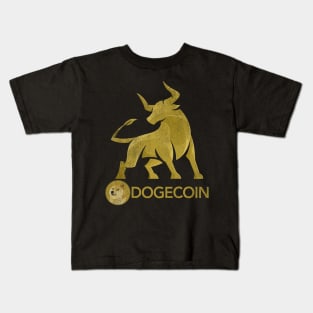 Bull Market Dogecoin DOGE Coin To The Moon Crypto Token Cryptocurrency Wallet Birthday Gift For Men Women Kids Kids T-Shirt